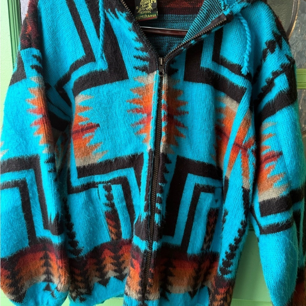 Southwestern Patterned Jacket - Blue and Black